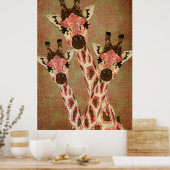 Rosa & Copper Giraffen Art Poster (Küche)