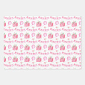 Rosa Coquette Balloon Girl Birthday Geschenkpapier Set (Vorderseite)