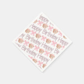 Rosa Coquette Bears und Ribbons Serviette (Ecke)