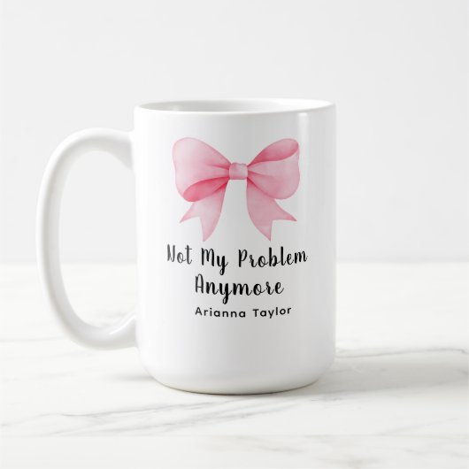 Rosa Coquette Bogen nicht mein Problem Kaffeetasse (Links)