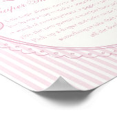 Rosa Coquette-Bogen Schaukelpferd Windel Gedanken Poster (Ecke)