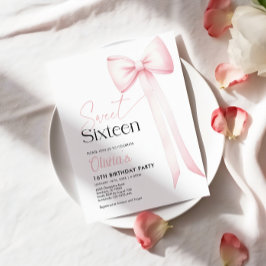 Rosa Coquette Bow 16. Geburtstag Einladung