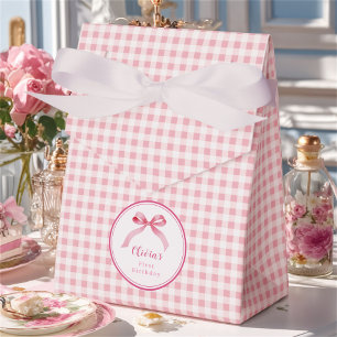 Rosa Coquette Bow 1. Geburtstagskarte Geschenkschachtel