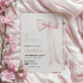 Rosa Coquette Bow 4. Geburtstag Einladung