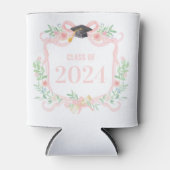 Rosa Coquette Bow | Abschluss Jahr Wappen Dosenkühler (Vorderseite)