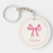 Rosa Coquette Bow Acrylic Schlüsselanhänger (Vorderseite)