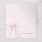 Rosa Coquette Bow Ausfüllen Platzkarte (Außenseite Aufgefaltet)