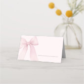 Rosa Coquette Bow Ausfüllen Platzkarte (Vorderseite)