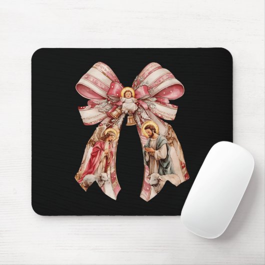 Rosa Coquette Bow Ba Mousepad (Mit Mouse)