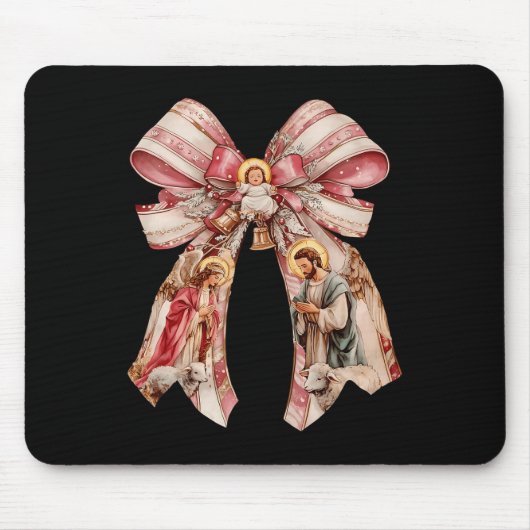 Rosa Coquette Bow Ba Mousepad (Vorne)