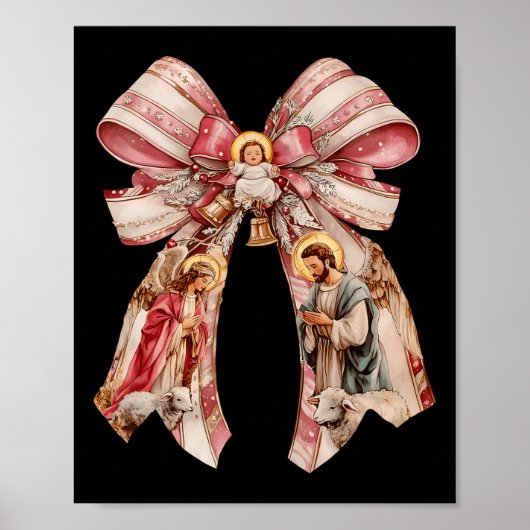Rosa Coquette Bow Ba Poster (Vorne)