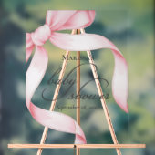 Rosa Coquette Bow Baby Dusche Akryllische Beschrif Acrylschild (Neutral)