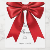 Rosa Coquette Bow Baby Dusche Lebensmitteletikett Weinetikett (Einzelnes Label)