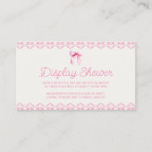 Rosa Coquette Bow Babydusche Begleitkarte (Vorderseite)