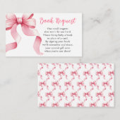 Rosa Coquette Bow Babydusche Buchungsanfrage Begleitkarte (Vorne/Hinten)