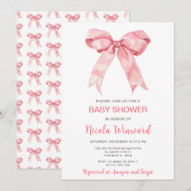 Rosa Coquette Bow Babydusche