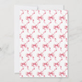 Rosa Coquette Bow Babydusche Einladung (Rückseite)