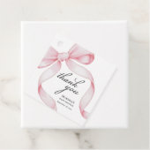 Rosa Coquette Bow Babydusche Geschenkanhänger (Beispiel)