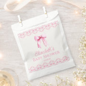 Rosa Coquette Bow Babydusche Geschenktütchen (Ausgeschnitten)