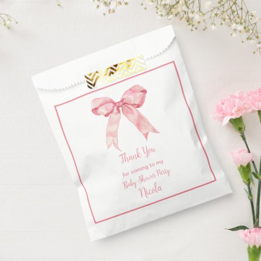 Rosa Coquette Bow Babydusche Geschenktütchen (Versiegelt)