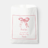 Rosa Coquette Bow Babydusche Geschenktütchen (Vorderseite)
