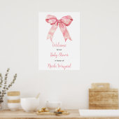 Rosa Coquette Bow Babydusche Poster (Küche)
