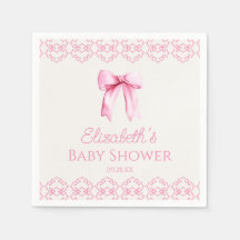 Rosa Coquette Bow Babydusche