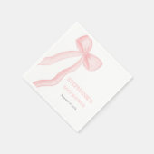 Rosa Coquette Bow Babydusche Serviette (Ecke)