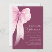 Rosa Coquette Bow Brautparty Einladung (Vorderseite)