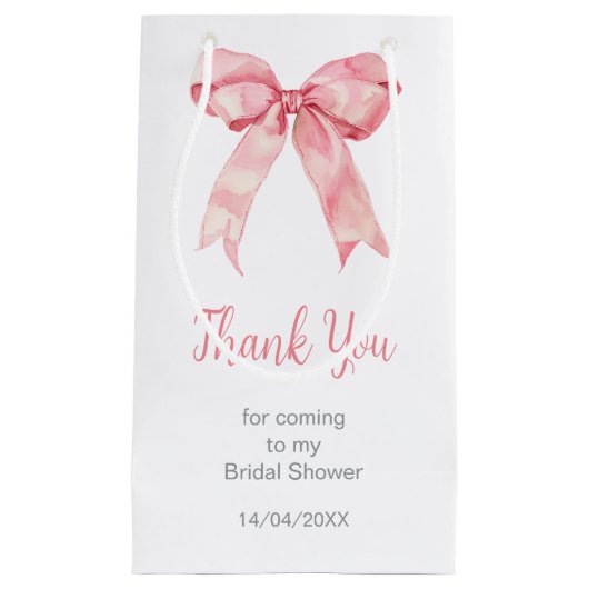 Rosa Coquette Bow Brautparty Kleine Geschenktüte (Vorderseite)