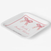 Rosa Coquette Bow Brautparty Pappteller (Gewinkelt)