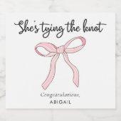 Rosa Coquette Bow Brautparty Schaumweinetikett (Einzelnes Label)