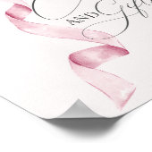 Rosa Coquette Bow Cards und Geschenke Party Dekora Poster (Ecke)