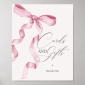Rosa Coquette Bow Cards und Geschenke Party Dekora Poster (Vorne)