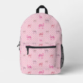Rosa Coquette Bow Checkerboard Bedruckter Rucksack (Vorderseite)