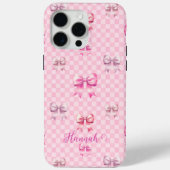 Rosa Coquette Bow Checkerboard Case-Mate iPhone Hülle (Rückseite)