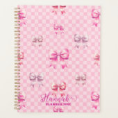 Rosa Coquette Bow Checkerboard Planer (Vorderseite)