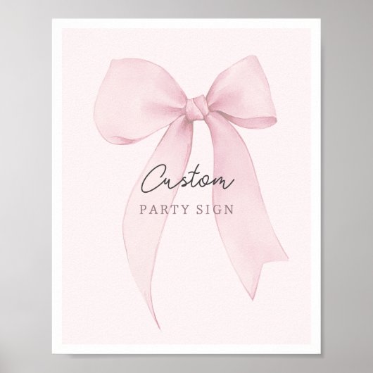 Rosa Coquette Bow Custom Party Signing Poster (Vorne)
