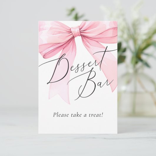 Rosa Coquette Bow Dessert Bar Brautparty (Stehend Vorderseite)