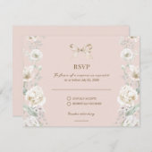 Rosa Coquette Bow Floral Wedding RSVP (Vorne/Hinten)