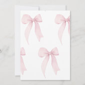 Rosa Coquette Bow Girl's Birthday Einladung (Rückseite)