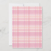 Rosa Coquette Bow Girls Taufe Einladung (Rückseite)