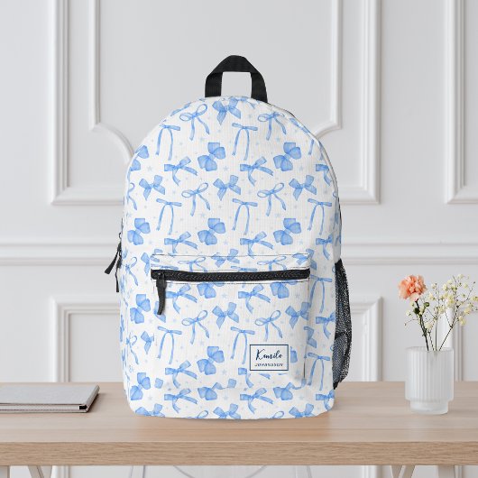 Rosa Coquette Bow Individuelle Name Bedruckter Rucksack
