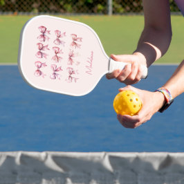 Rosa Coquette Bow Individuelle Name Pickleball Schläger