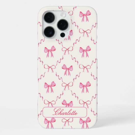 Rosa Coquette Bow iPhone Hülle (Rückseite)