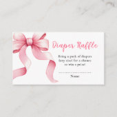 Rosa Coquette Bow Kinderdusche Windelwindeln Begleitkarte (Vorderseite)