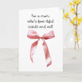 Rosa Coquette Bow-Mama Karte (Gelbe Blume)