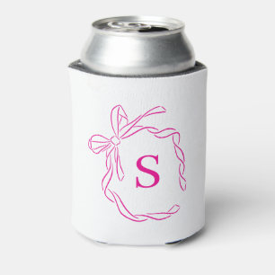 Rosa Coquette Bow Monogramm Dosenkühler