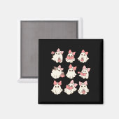 Rosa Coquette Bow Niedlich Ghost Halloween Spooky  Magnet (Vorderseite/Rückseite)
