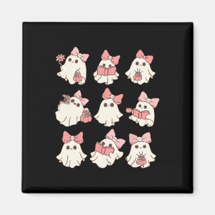 Rosa Coquette Bow Niedlich Ghost Halloween Spooky  Magnet